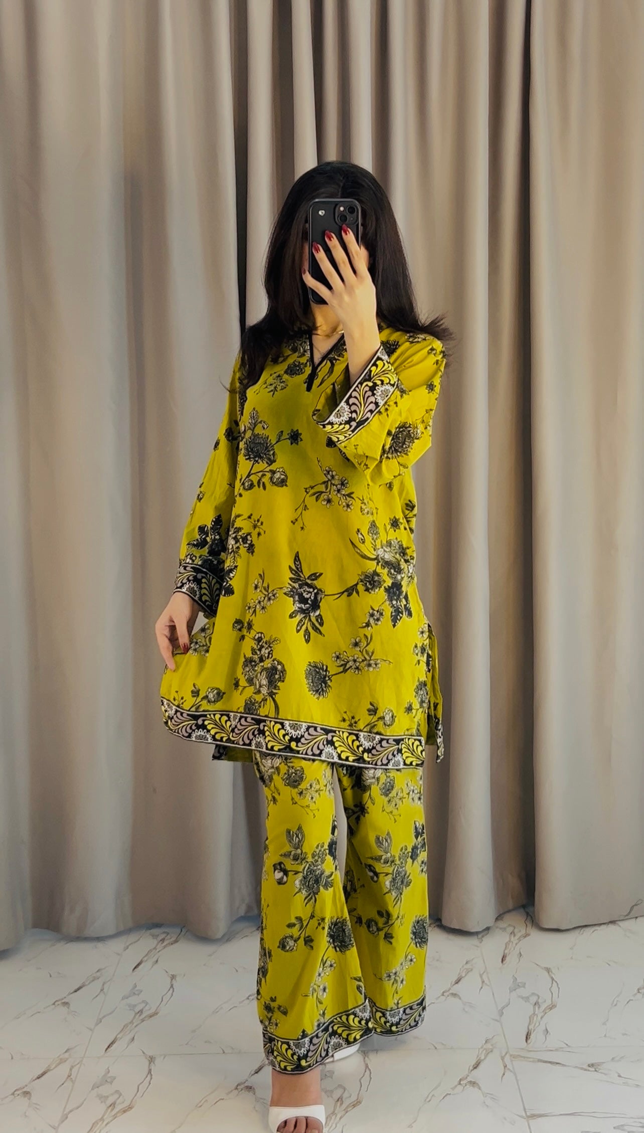 Printed Lawn cotton Co-ord sets parrot Green