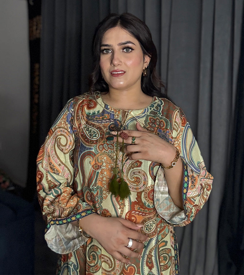 Printed Doria Lawn Shirt / Kaftan