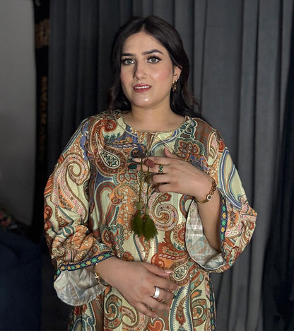 Printed Doria Lawn Shirt / Kaftan