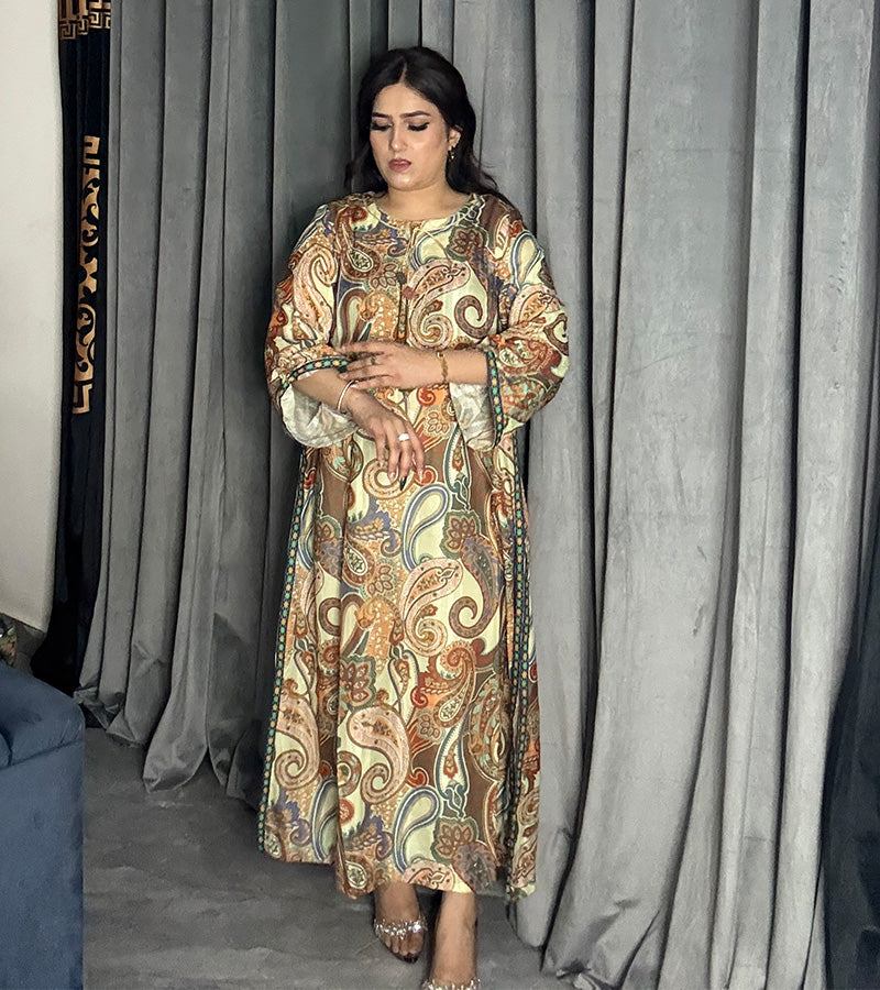 Printed Doria Lawn Shirt / Kaftan