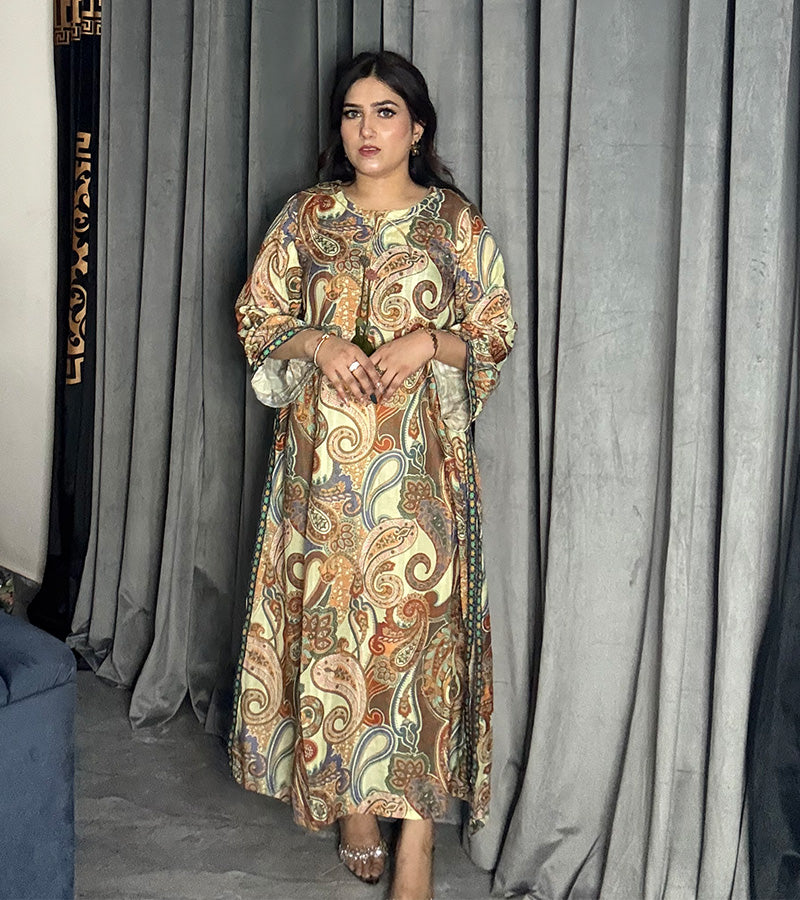 Printed Doria Lawn Shirt / Kaftan