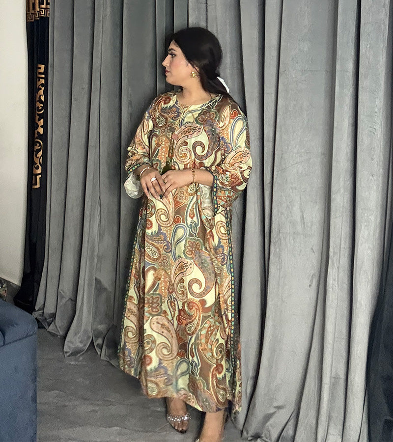 Printed Doria Lawn Shirt / Kaftan