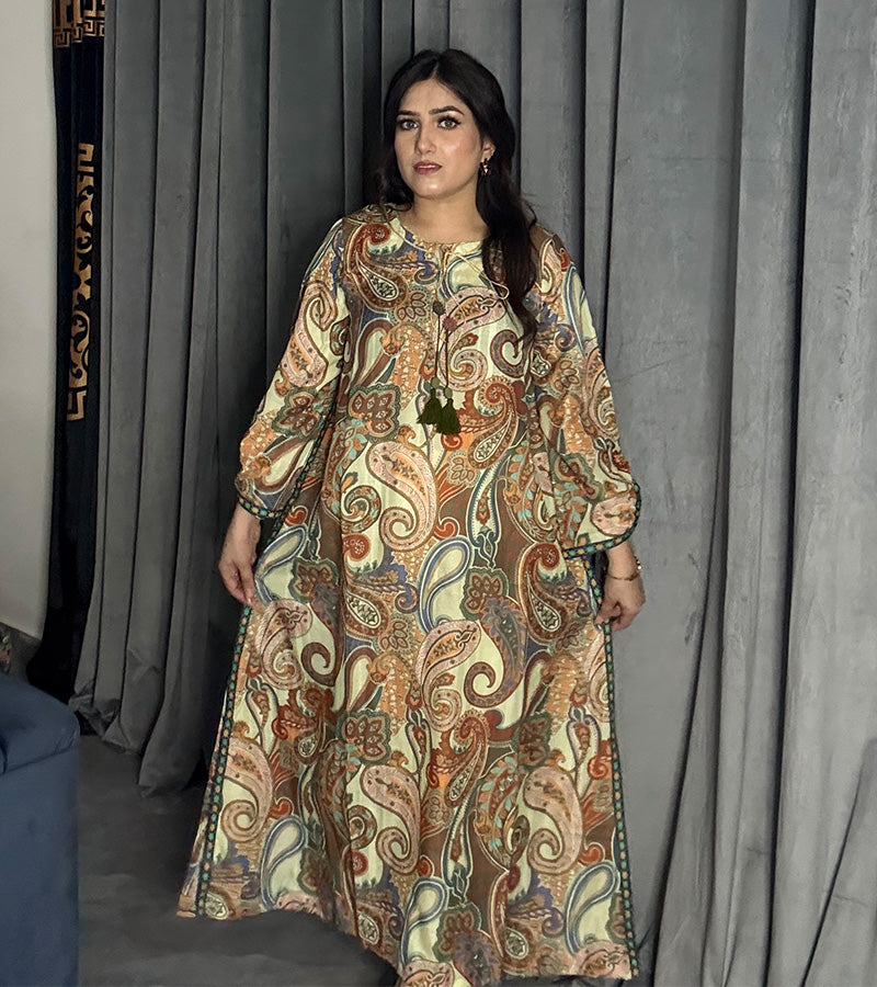 Printed Doria Lawn Shirt / Kaftan