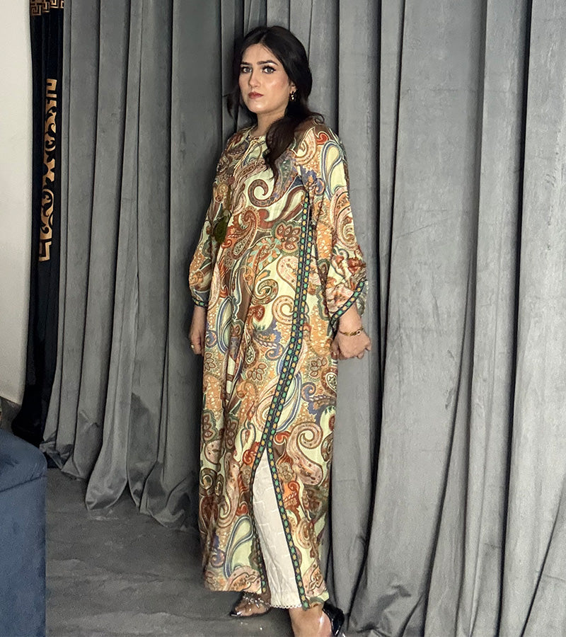 Printed Doria Lawn Shirt / Kaftan