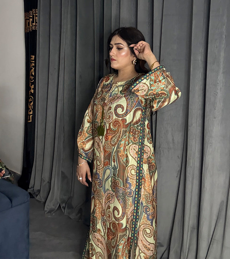 Printed Doria Lawn Shirt / Kaftan