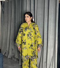 Printed Lawn cotton Co-ord sets parrot Green