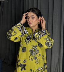 Printed Lawn cotton Co-ord sets parrot Green