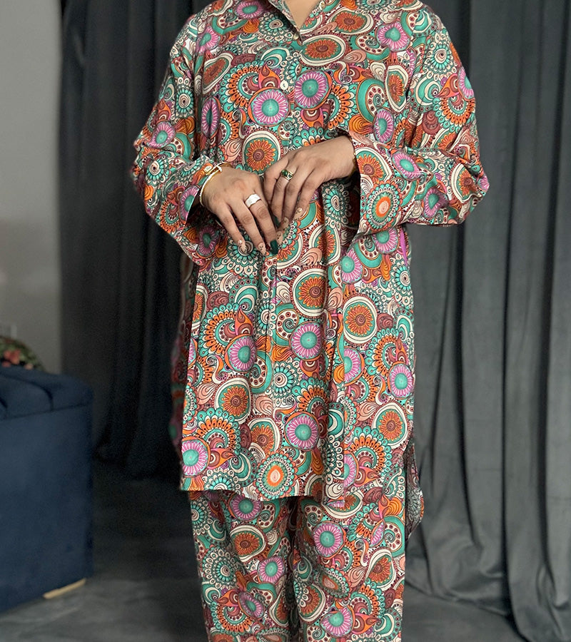Printed Lawn cotton Co-ord sets Multi Color