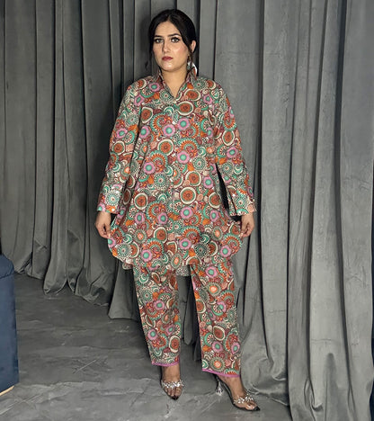 Printed Lawn cotton Co-ord sets Multi Color