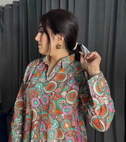 Printed Lawn cotton Co-ord sets Multi Color